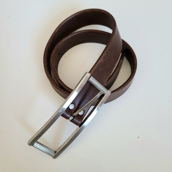 Scott David brown leather belt. Size Small. - Picture 2 of 8